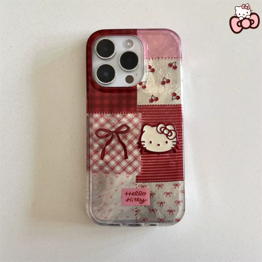 coque IPhone rouge noeuds